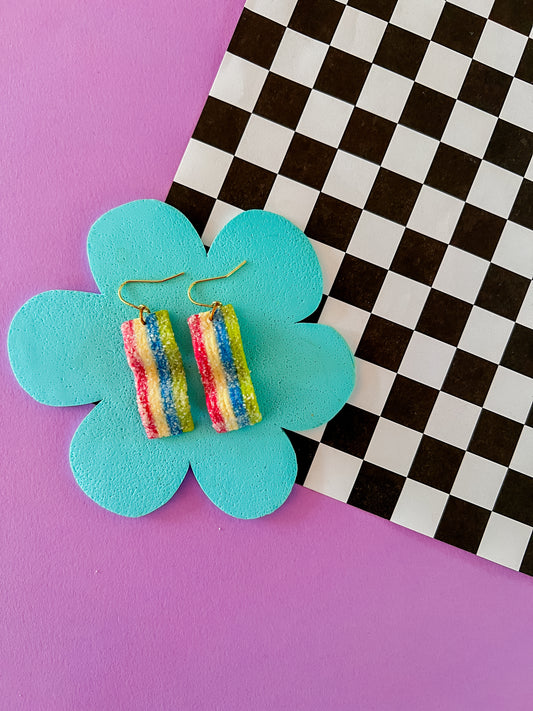 Sour Stripes - Sour Candy Earrings