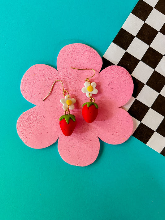 Strawberry Garden | Polymer Clay Earrings