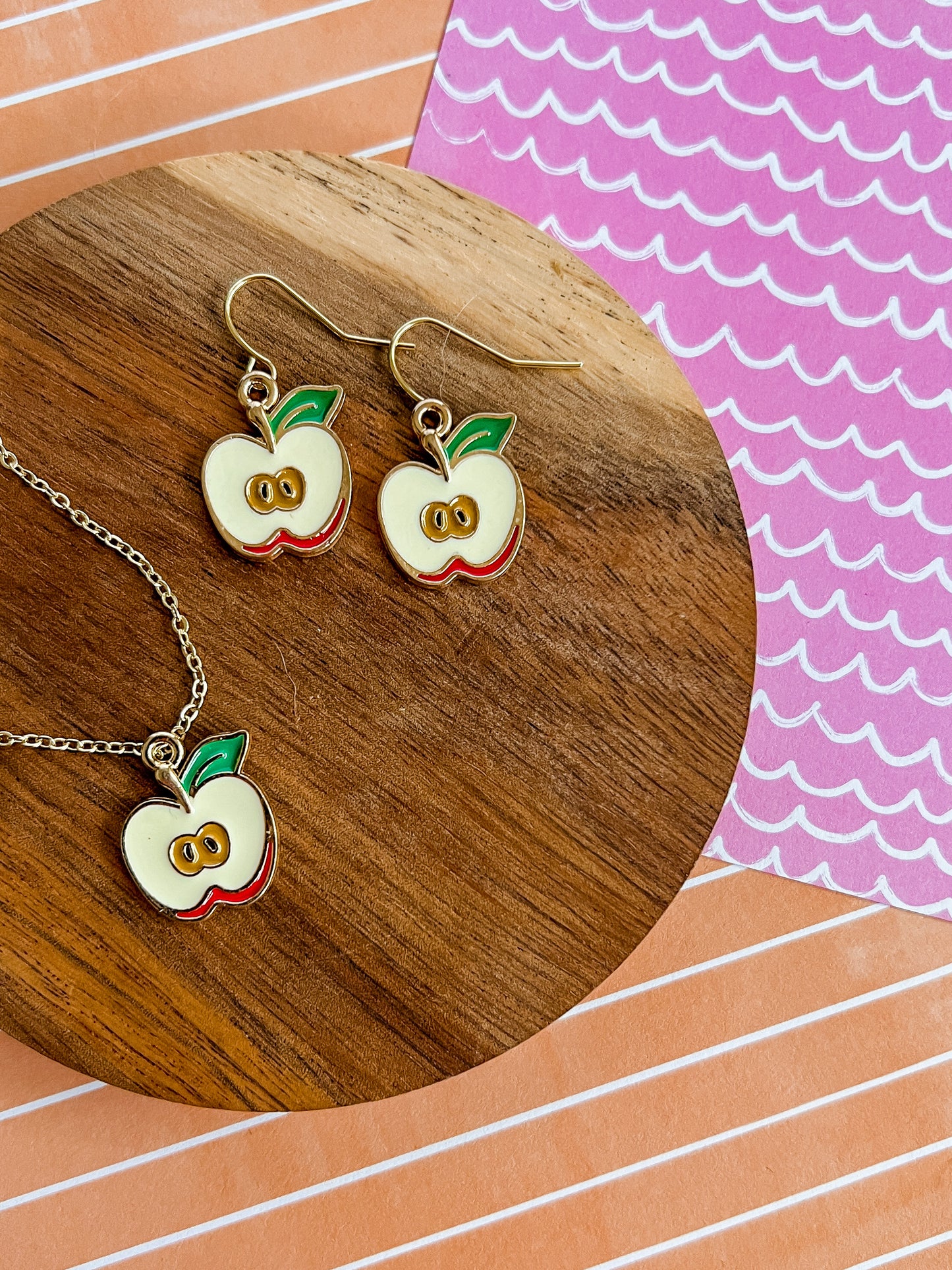 Apple a Day Necklace and Earrings