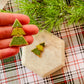 Golden Christmas Tree | Clay Earrings