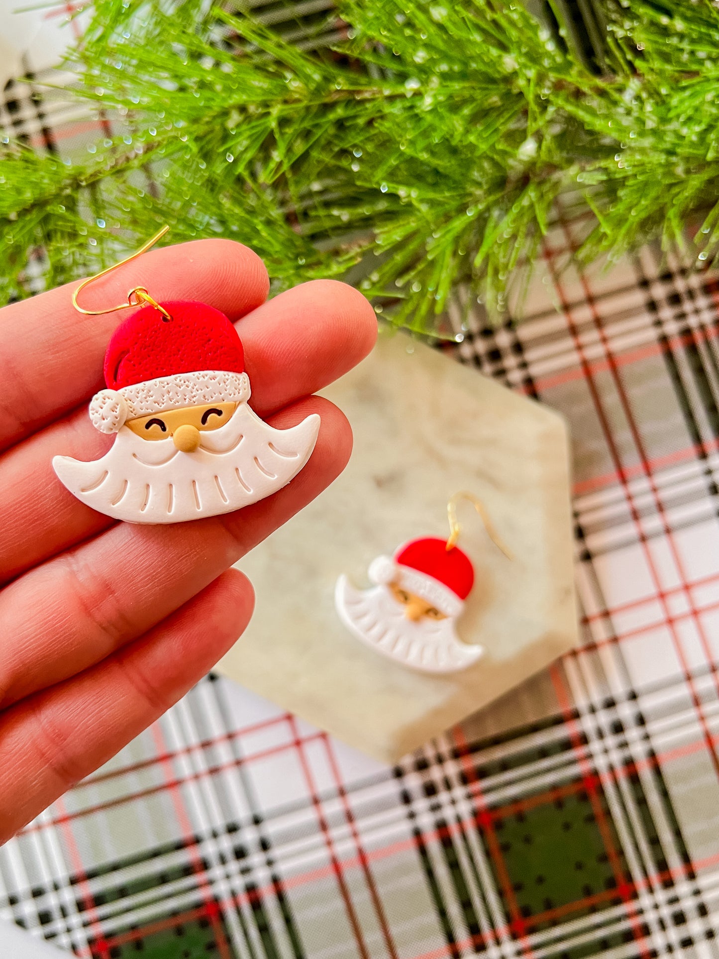 St. Nick | Clay Santa Earrings