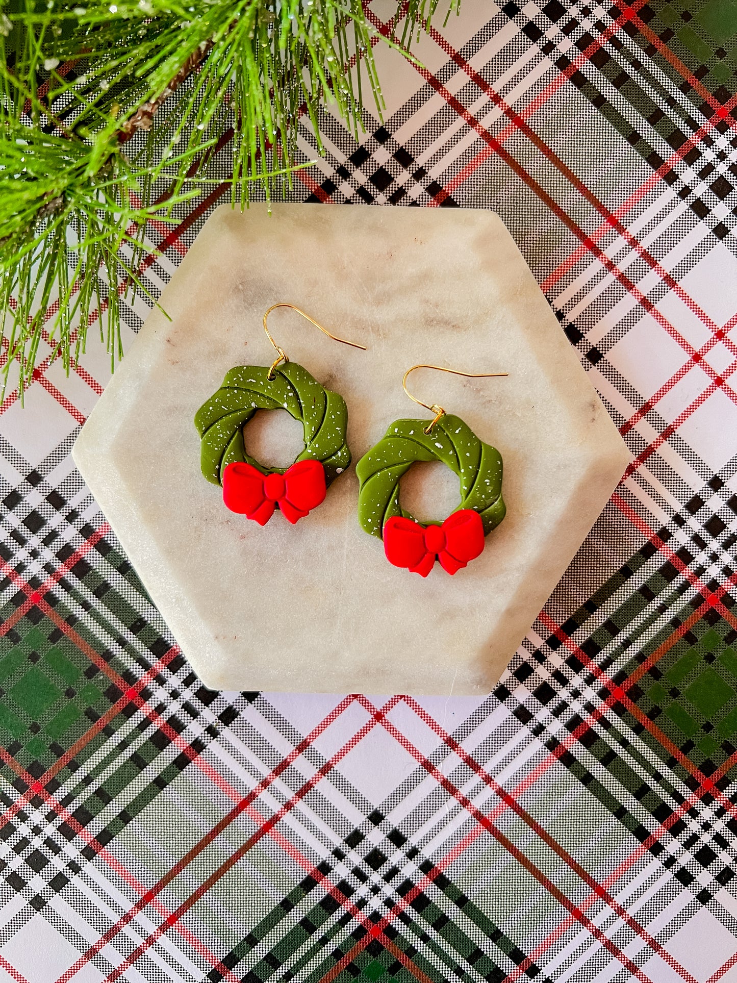 Bow Wreath | Clay Earrings