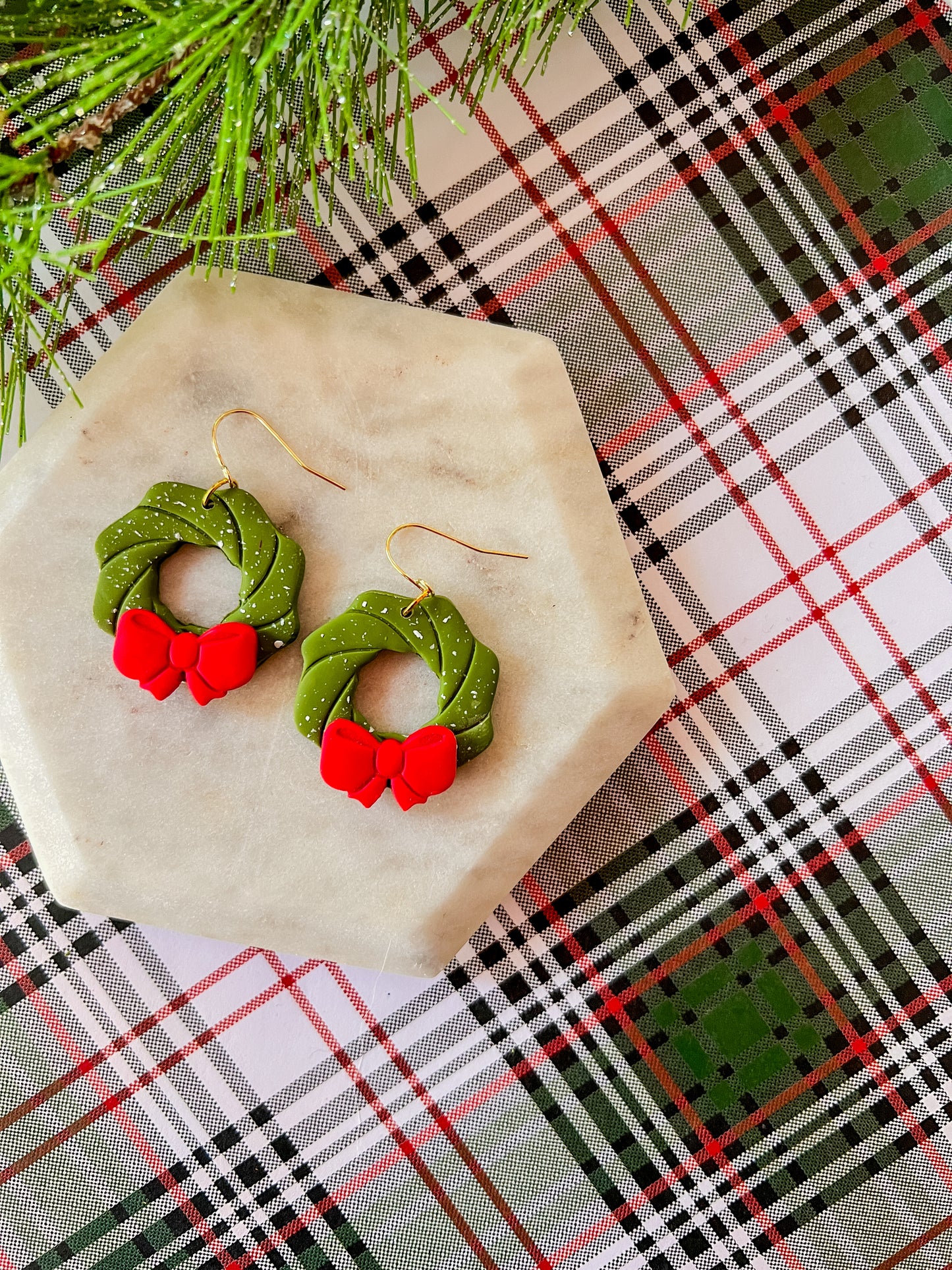 Bow Wreath | Clay Earrings