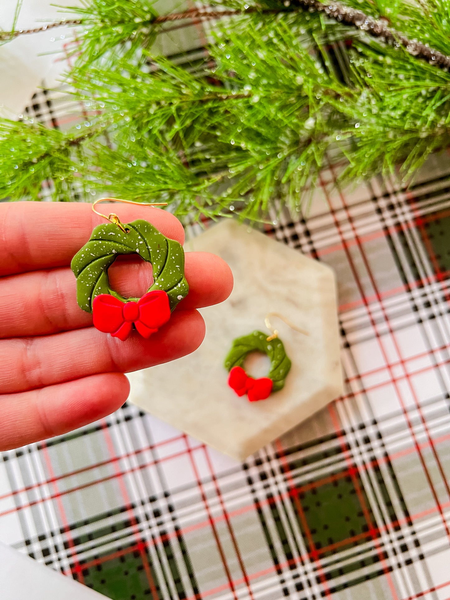 Bow Wreath | Clay Earrings