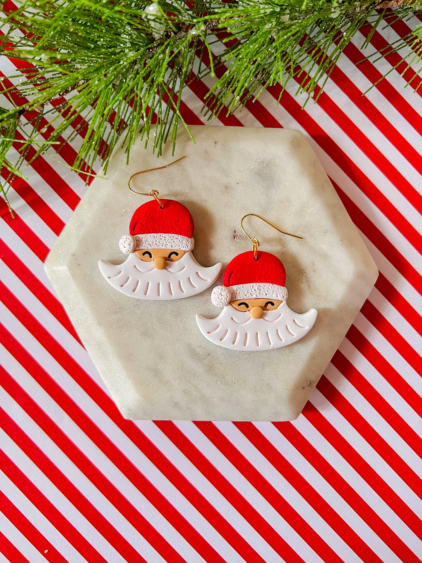 St. Nick | Clay Santa Earrings