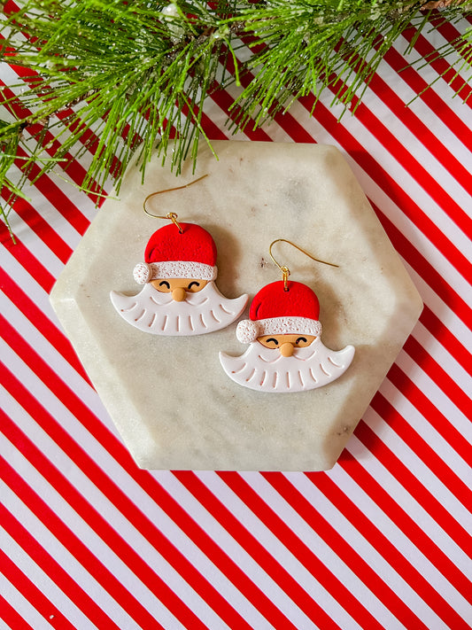 St. Nick | Clay Santa Earrings