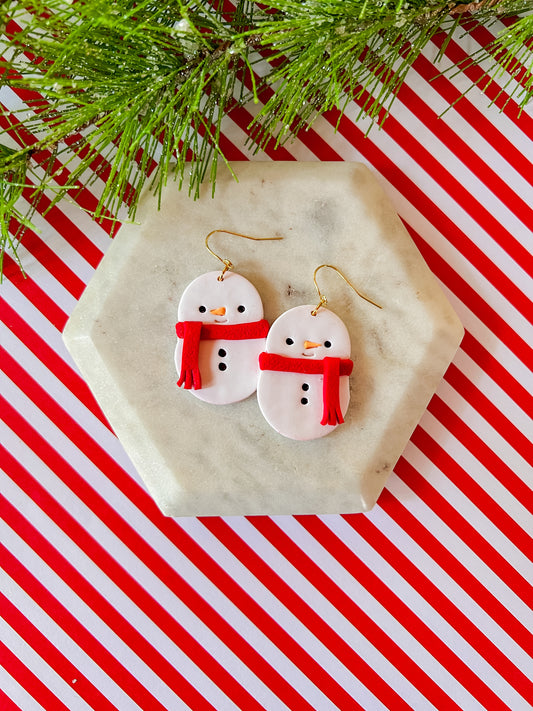 Chonky Snowman | Clay Earrings