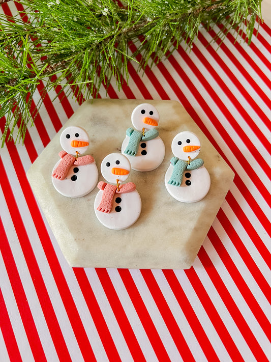 Freezy the Snowman | Clay Earrings