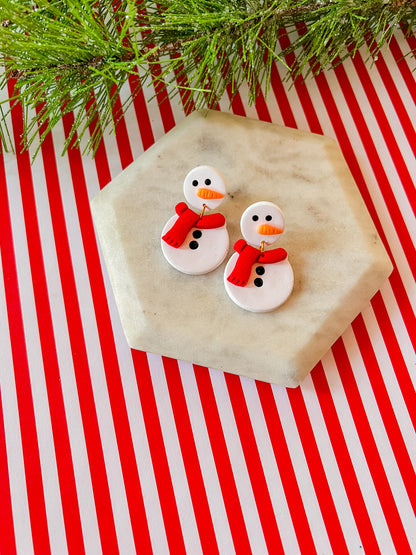 Freezy the Snowman | Clay Earrings