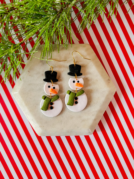 Frosty the Snowman | Clay Earrings