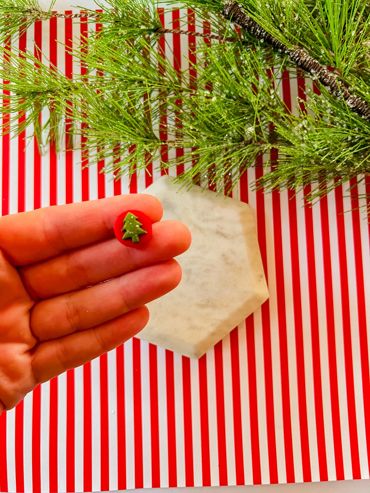 Christmas Tree Studs | Clay Earrings