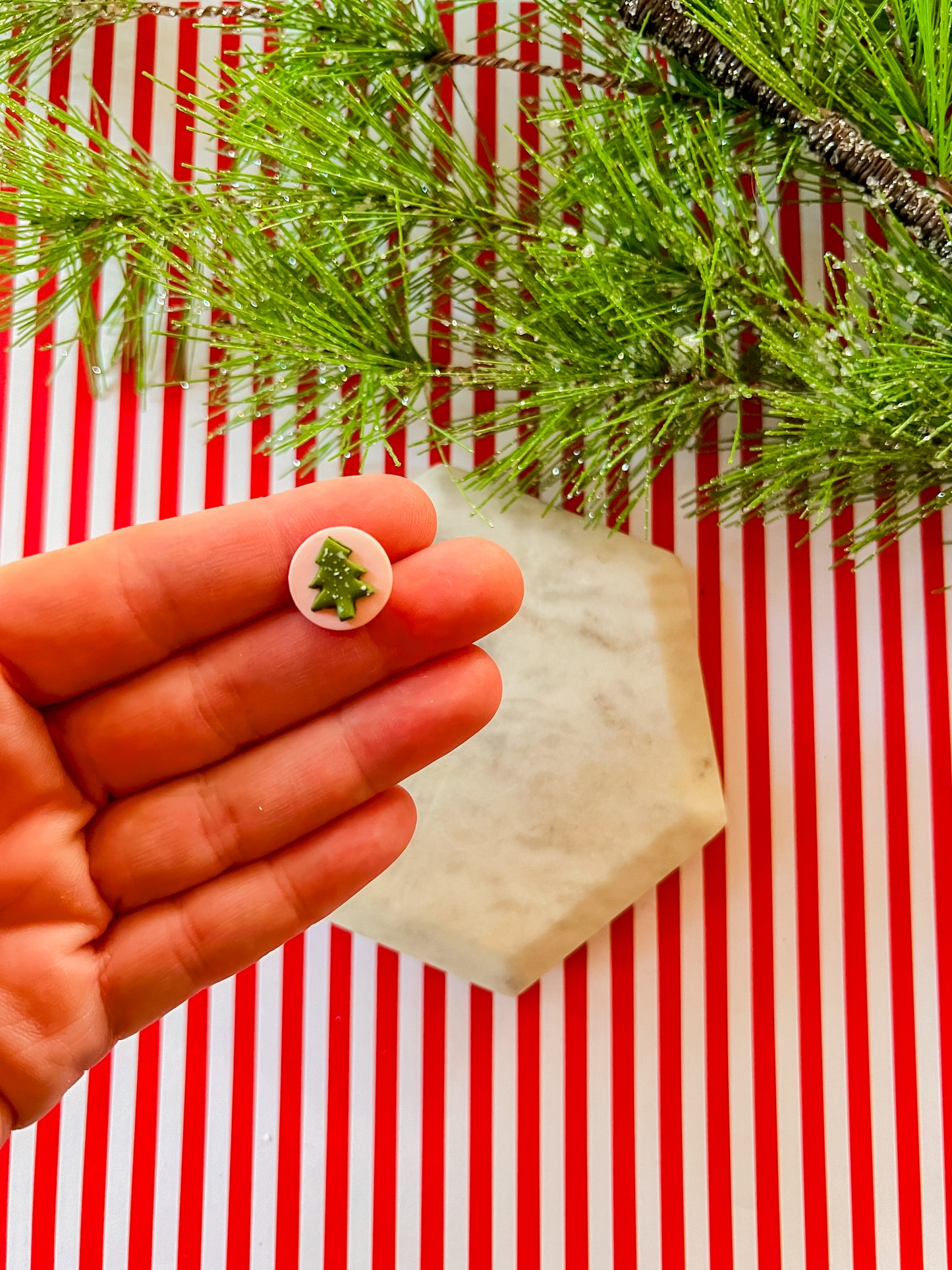 Christmas Tree Studs | Clay Earrings