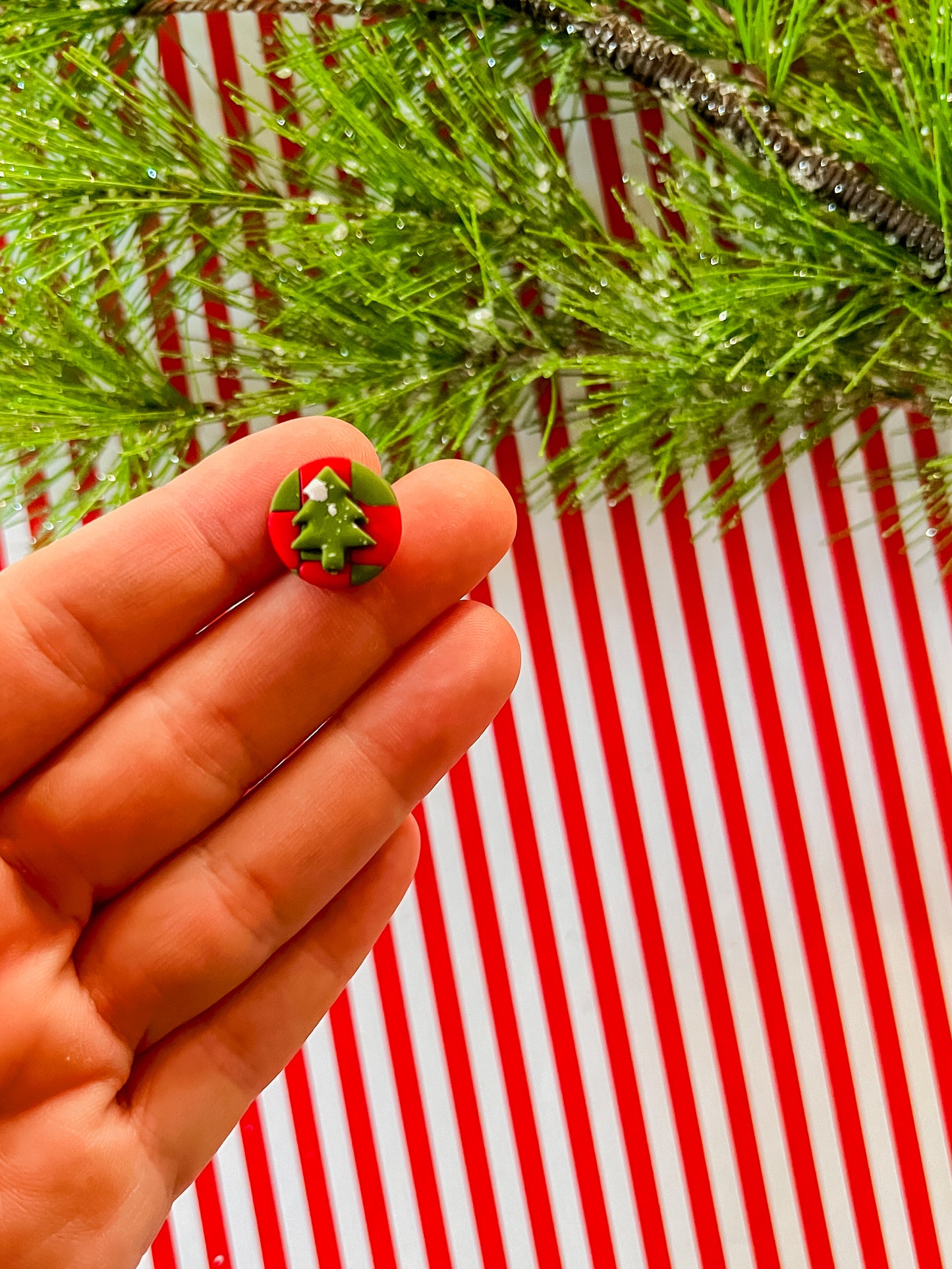 Christmas Tree Studs | Clay Earrings