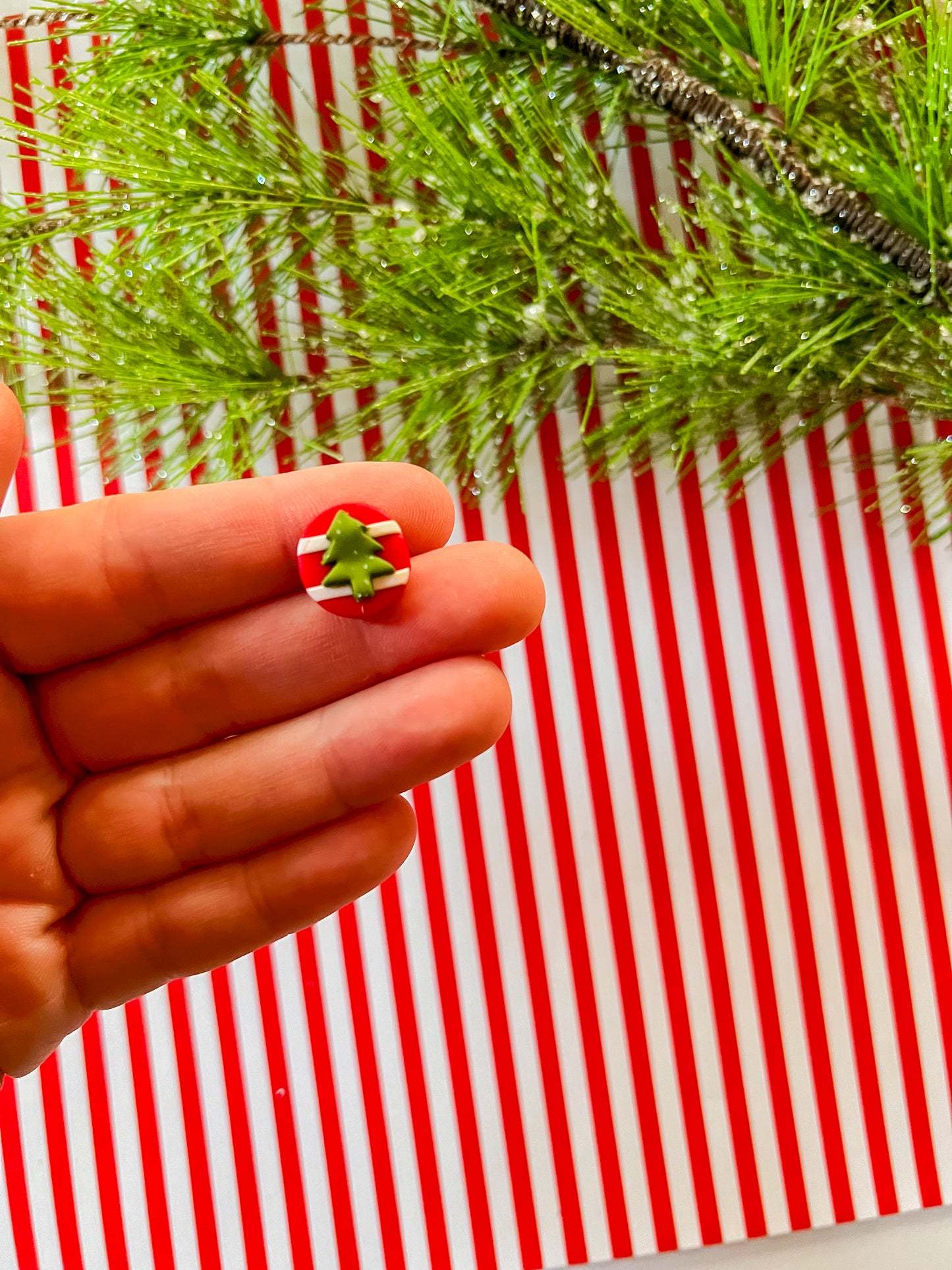 Christmas Tree Studs | Clay Earrings