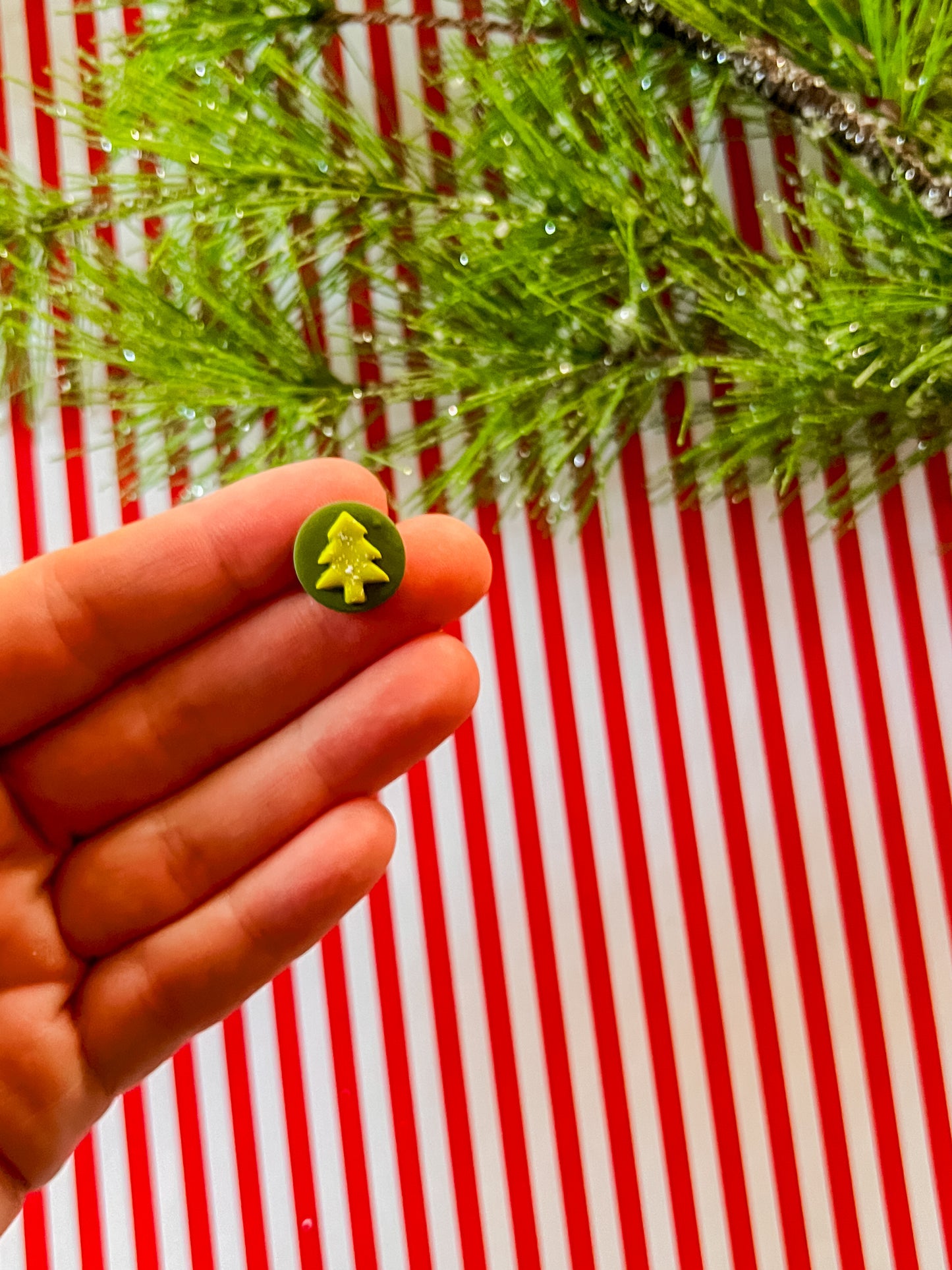 Christmas Tree Studs | Clay Earrings