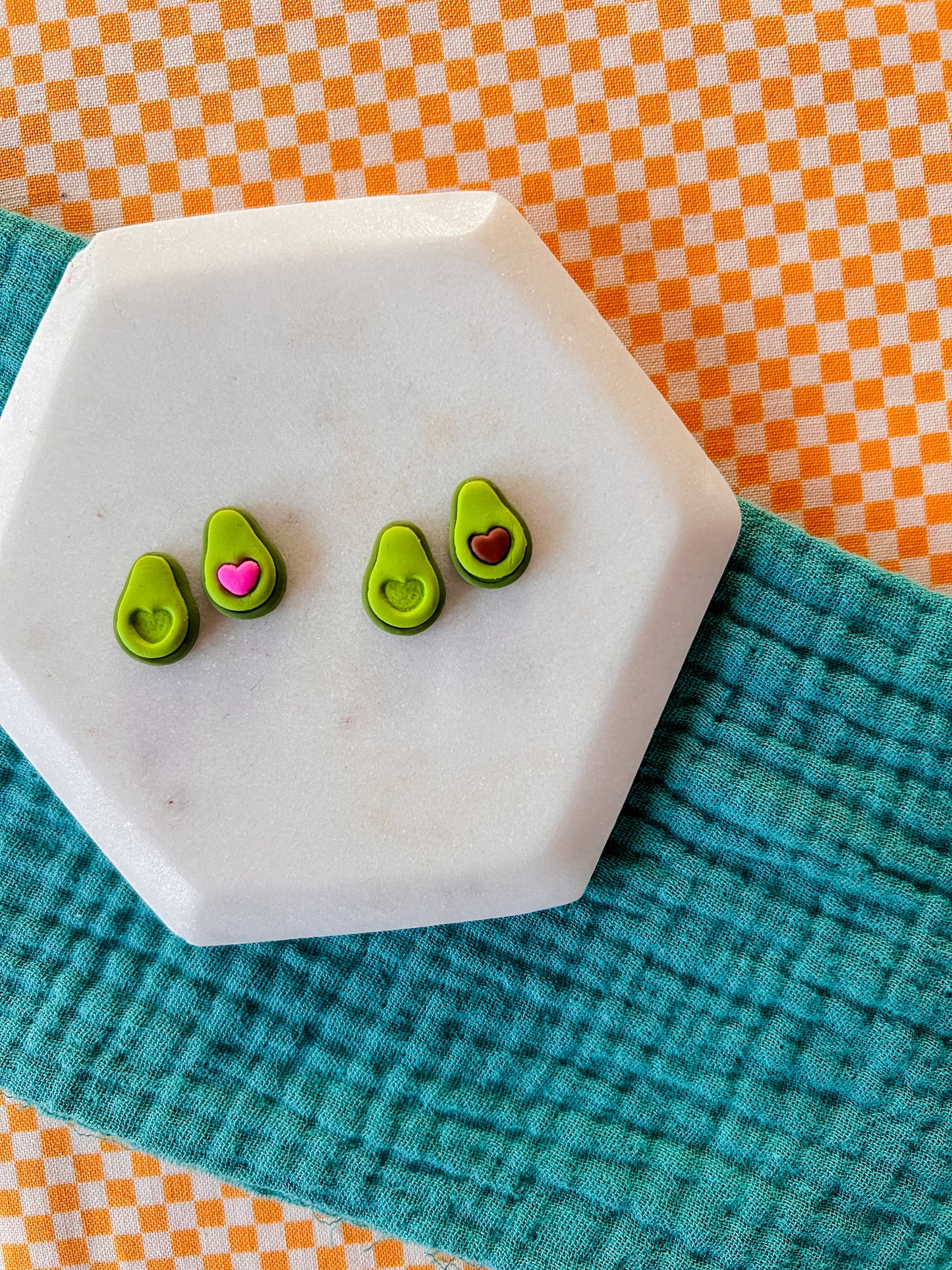 Mini Amy - Clay Avocado Studs