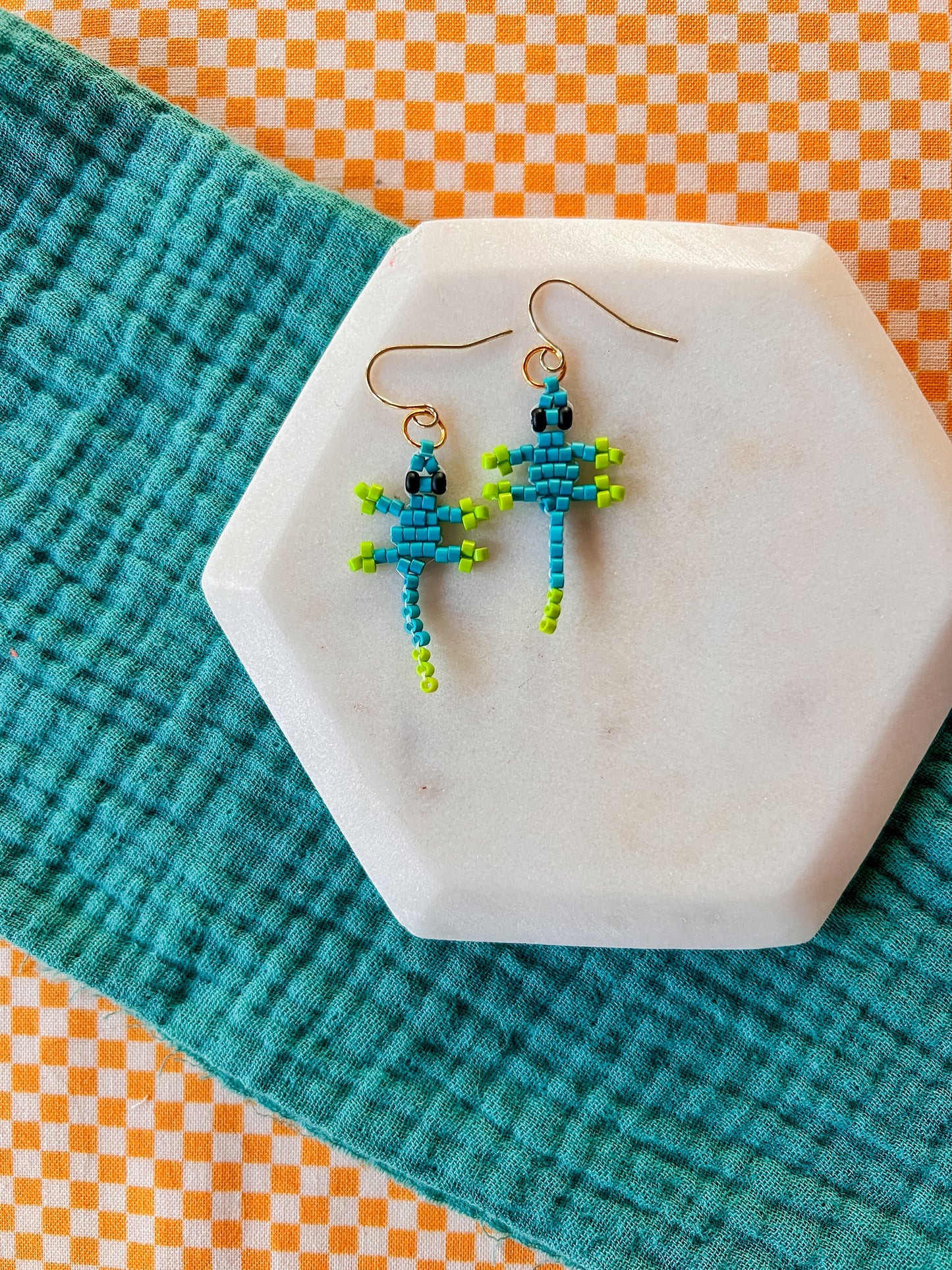 Lizzy Lizard Earrings | Hand Beaded Earrings (Copy)