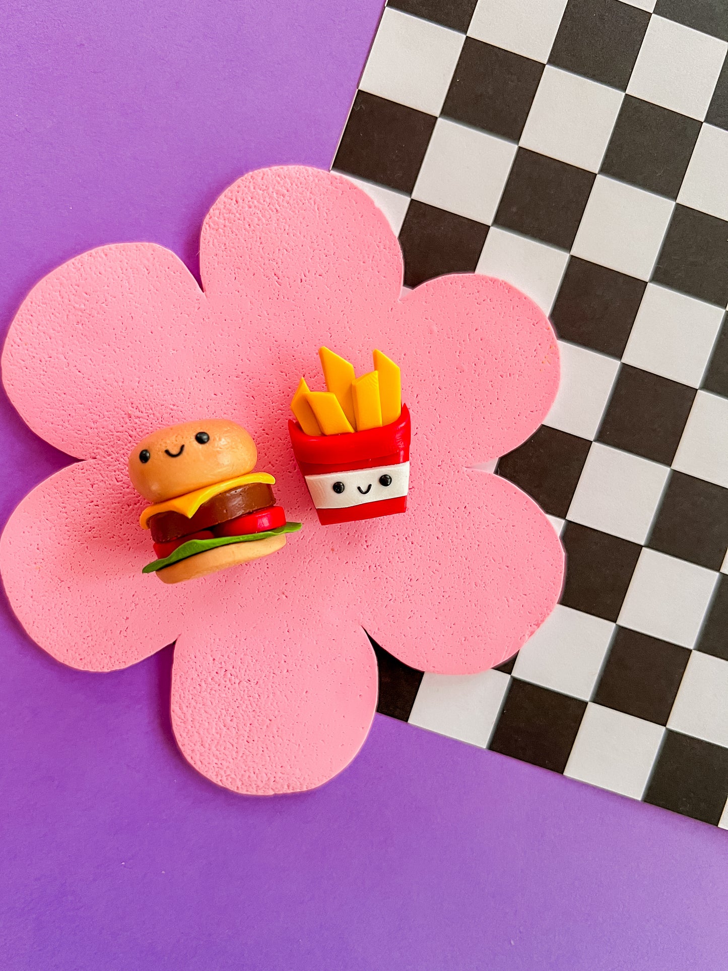 Burger + Fry Mates | Polymer Clay Magnets