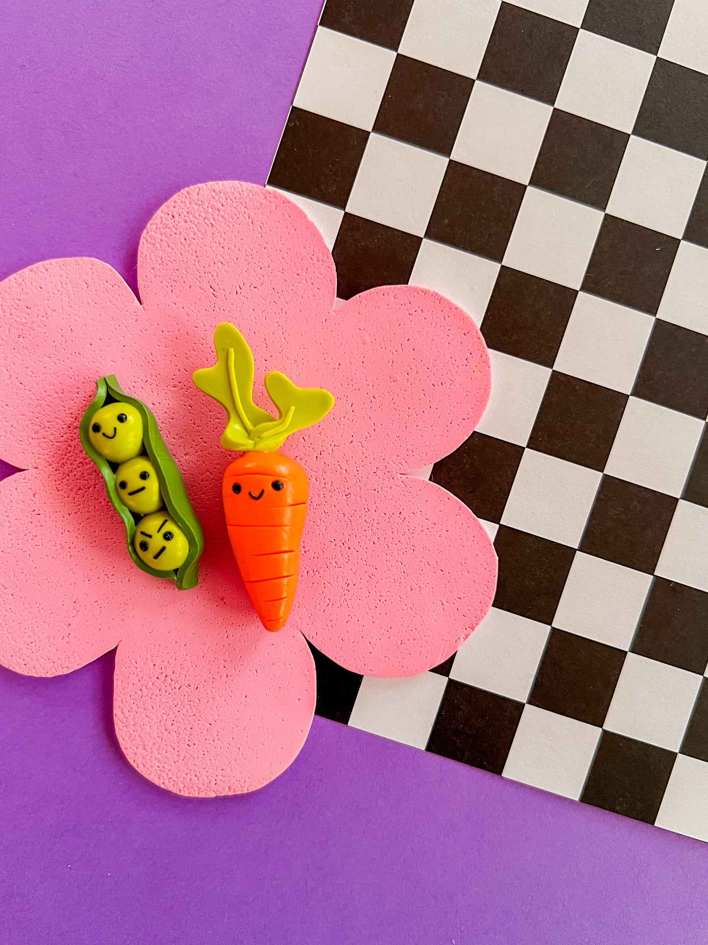 Peas + Carrot Mates | Polymer Clay Magnets