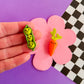 Peas + Carrot Mates | Polymer Clay Magnets