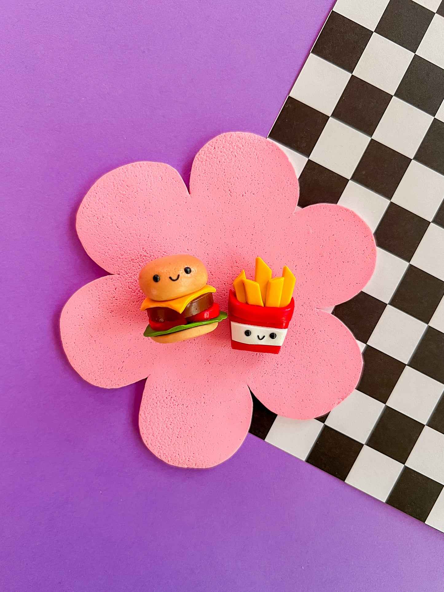 Burger + Fry Mates | Polymer Clay Magnets