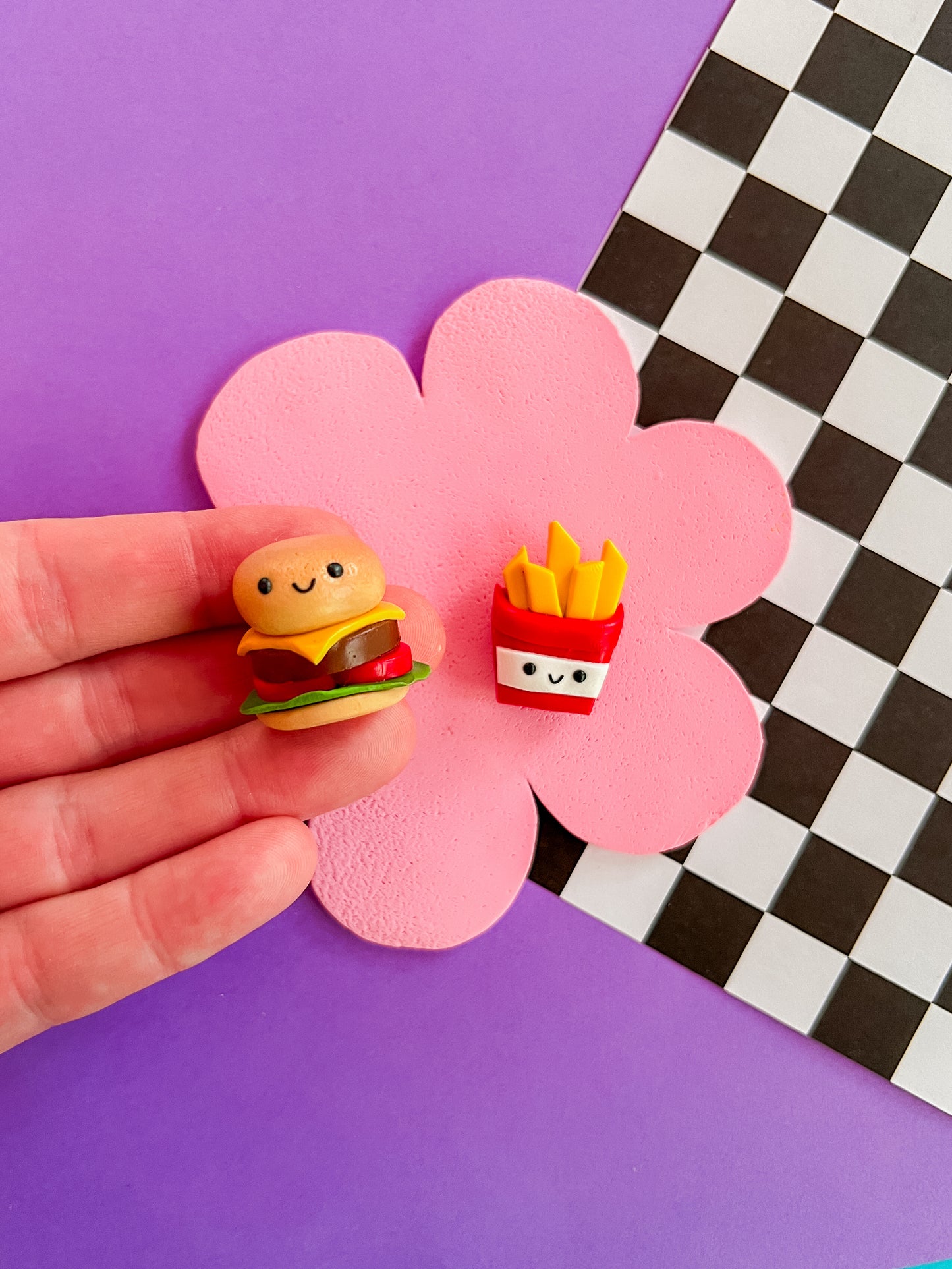 Burger + Fry Mates | Polymer Clay Magnets