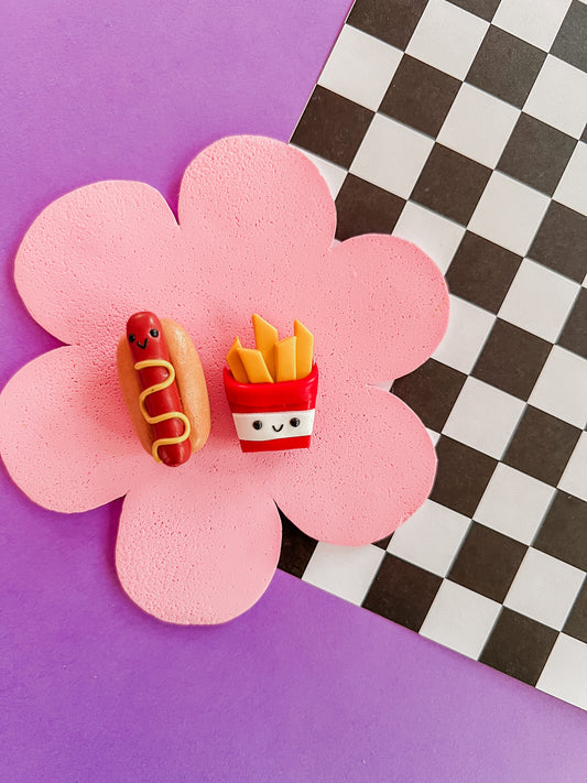 Hot Dog + Fry Mates | Polymer Clay Magnets