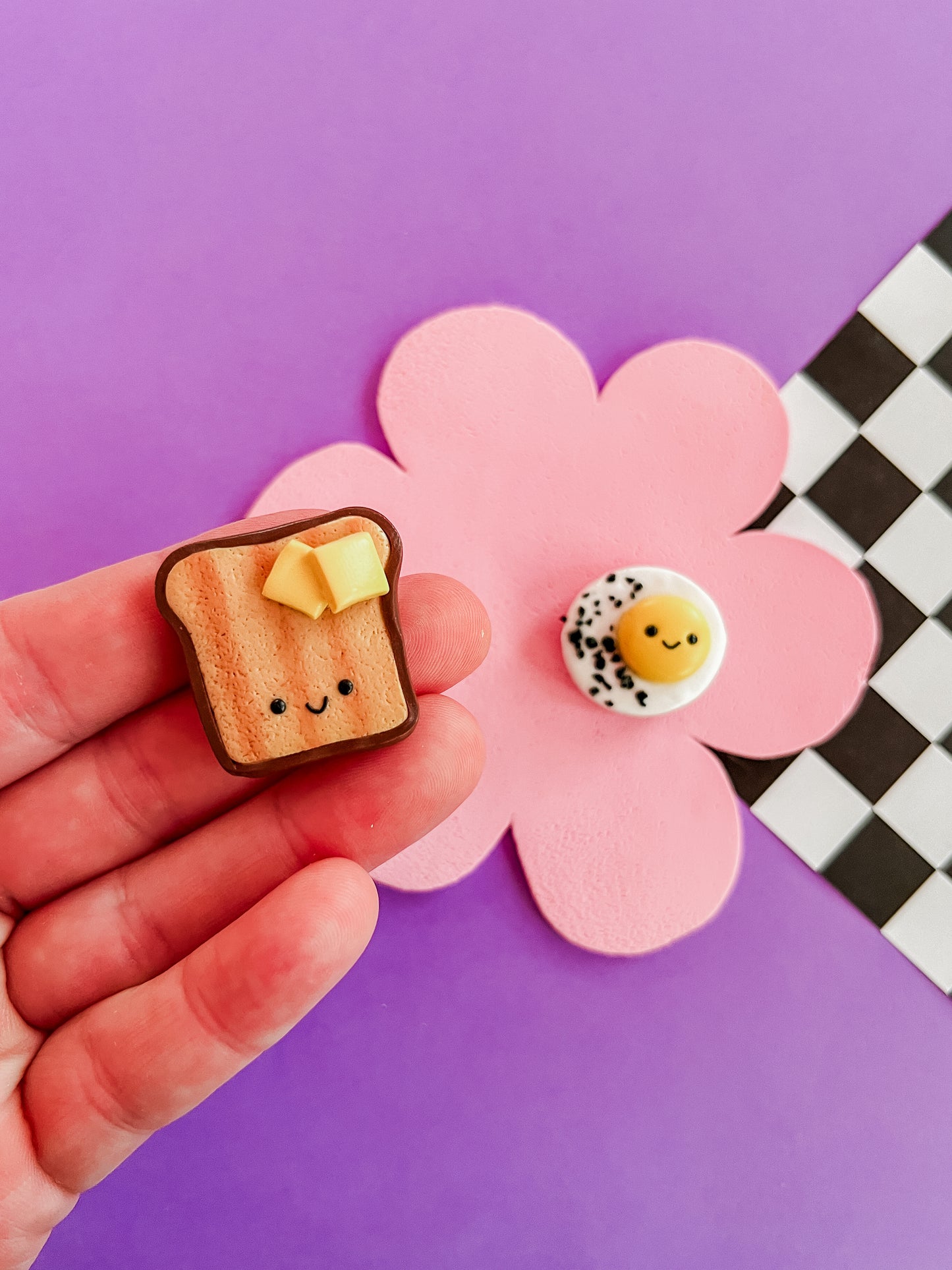 Egg + Toast Mates | Polymer Clay Magnets