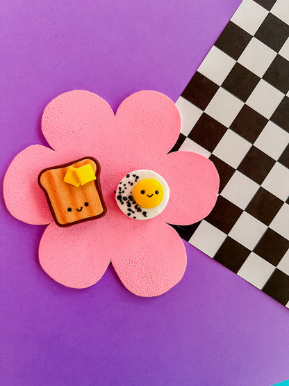 Egg + Toast Mates | Polymer Clay Magnets