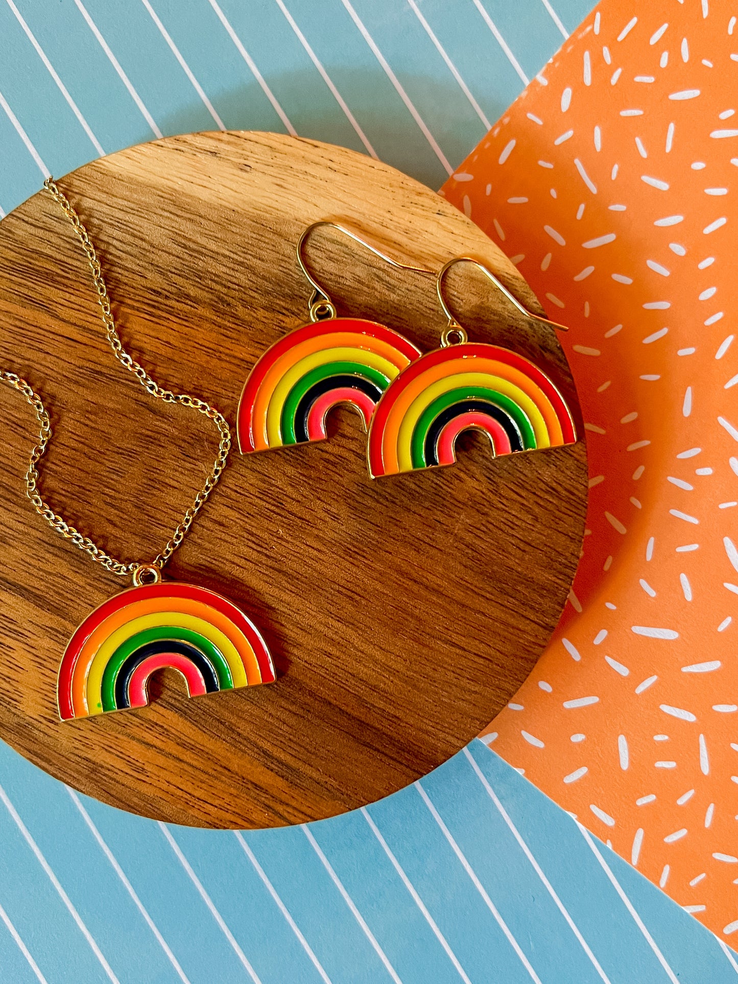 Raquel Rainbow Necklace and Earrings