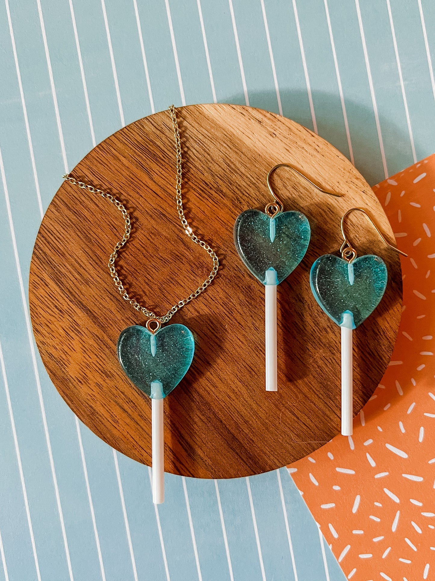 Sparkle Lolly Necklace and Earrings