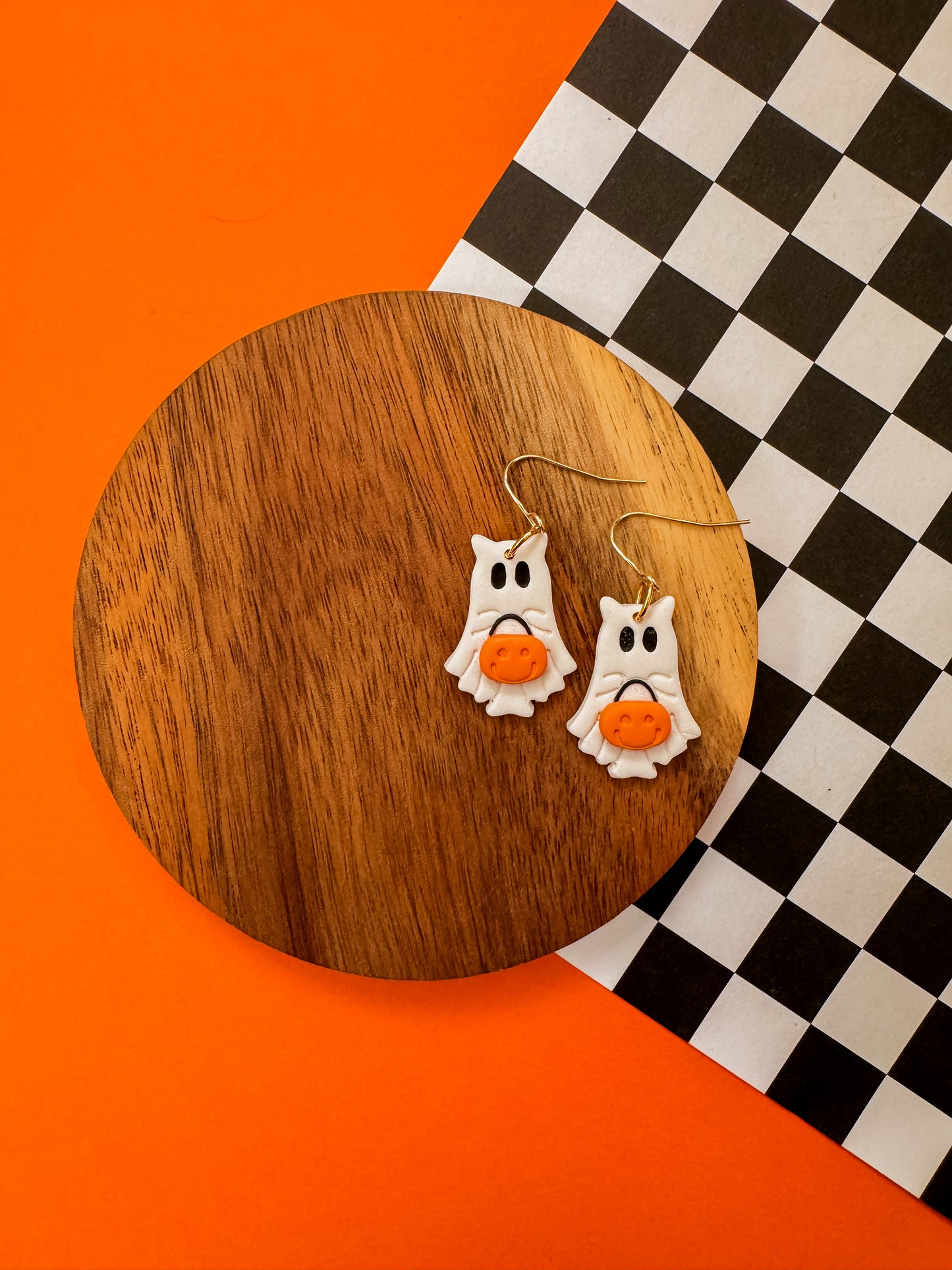 Boo Kitty | Clay Earrings