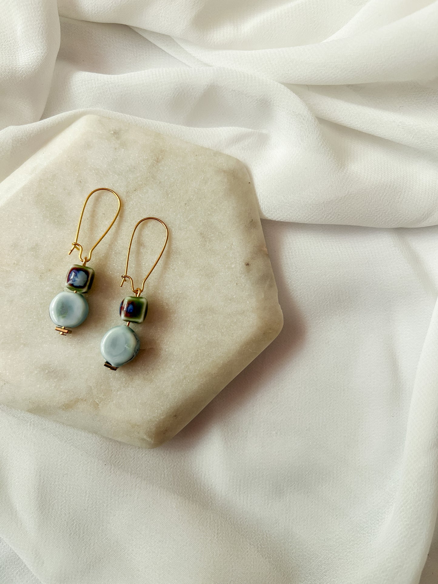 Plain |  Ceramic Beaded Earrings