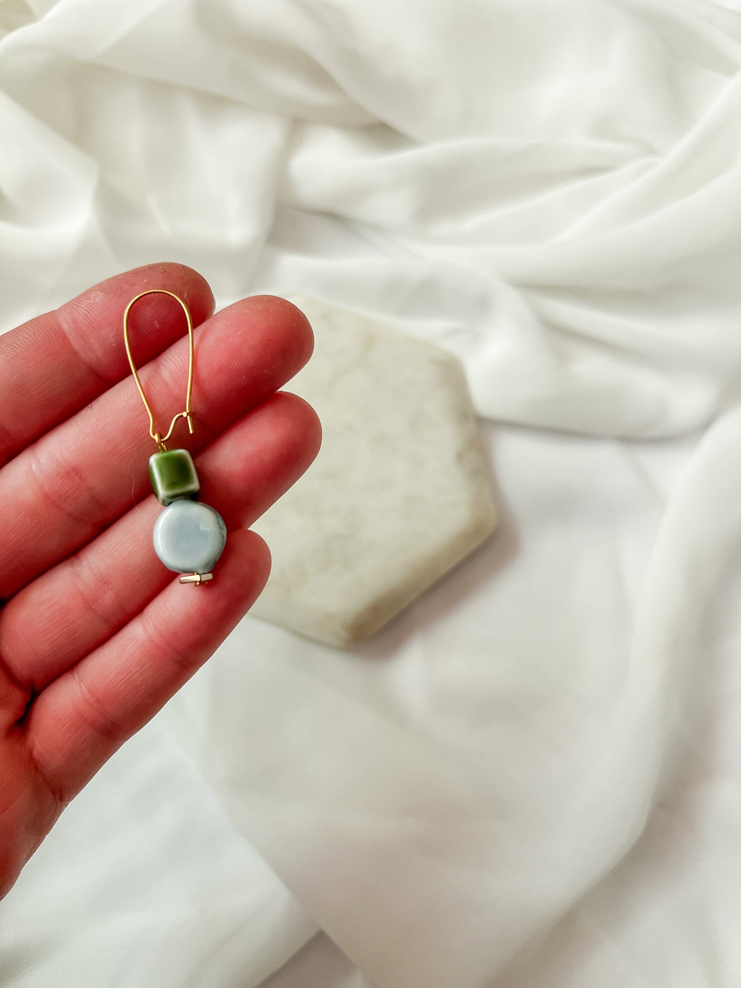 Plain |  Ceramic Beaded Earrings