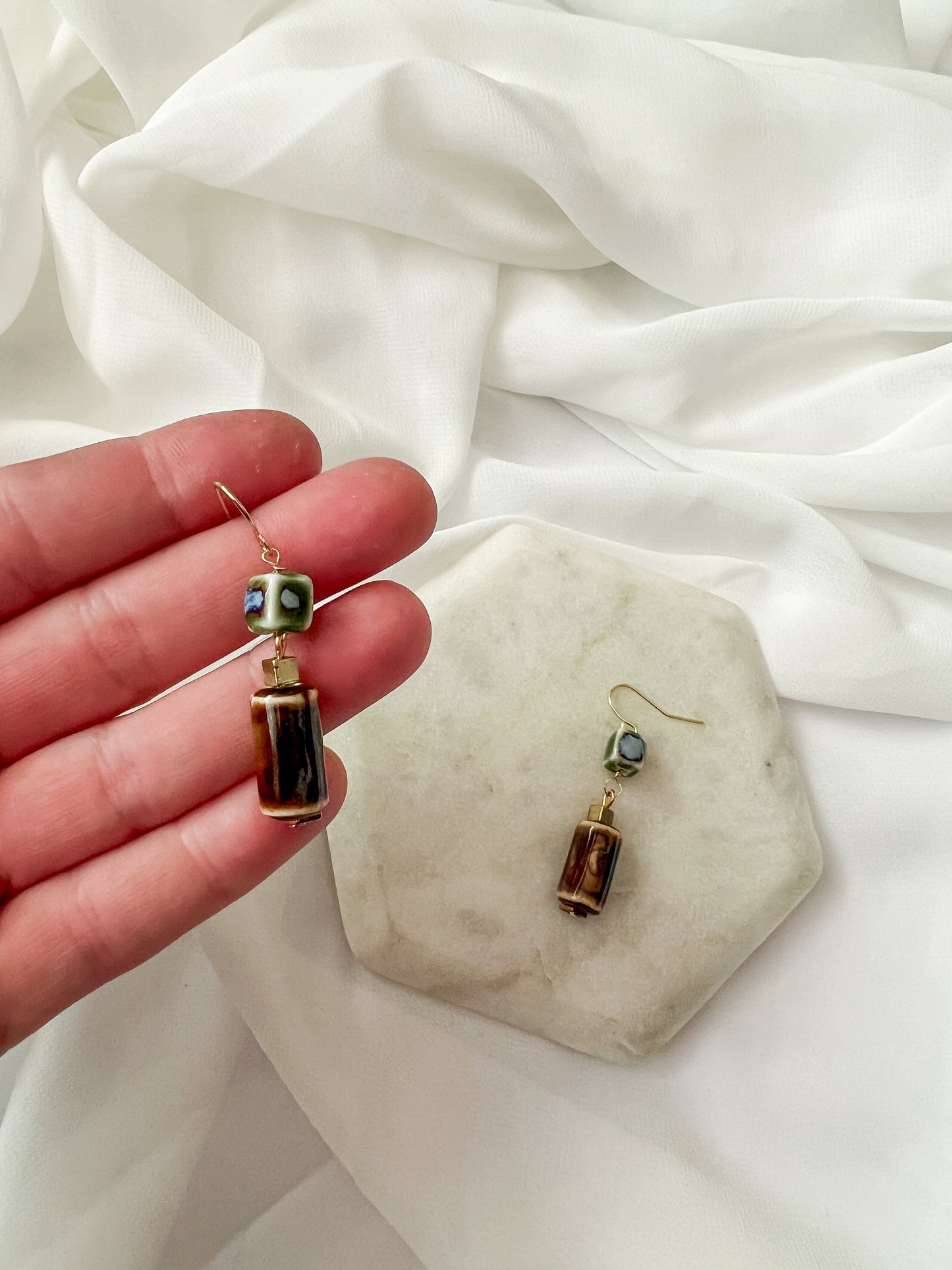 Basin |  Ceramic Beaded Earrings