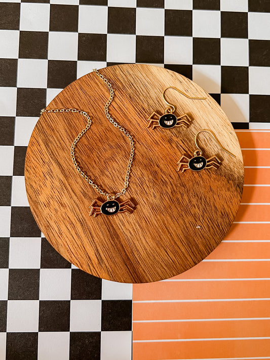 Bitsy Spider Necklace and Earrings