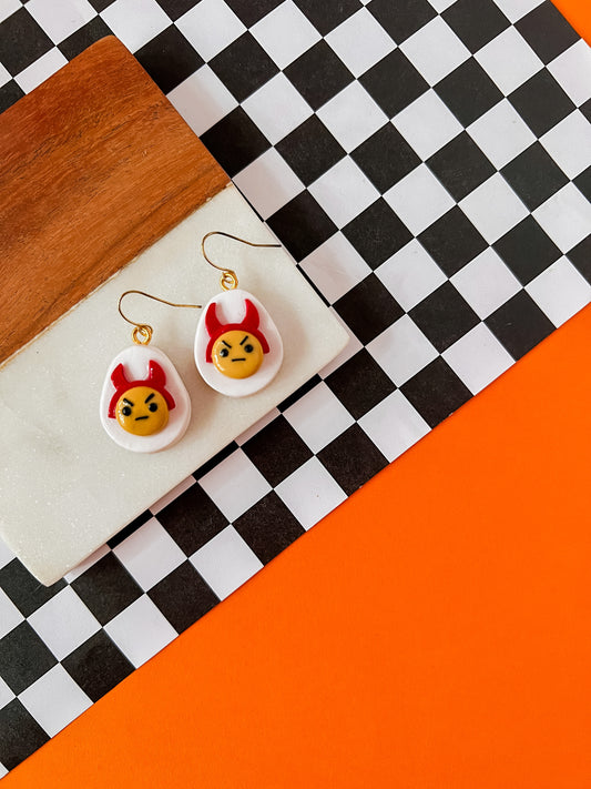 Donna the Deviled Egg | Clay Earrings