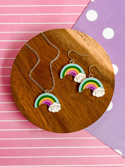 Rina Rainbow Necklace and Earrings