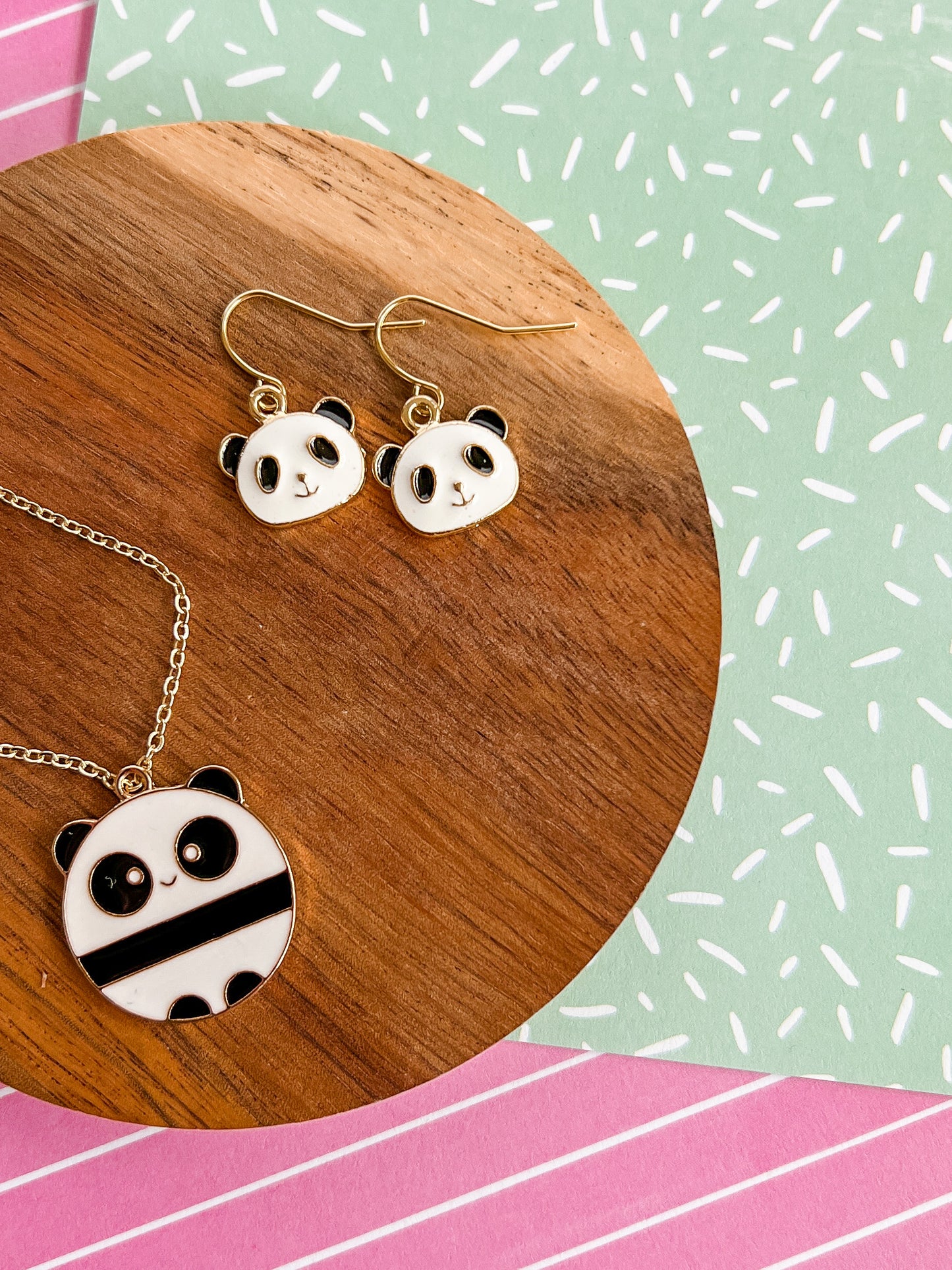 Petunia the Panda Necklace and Earrings