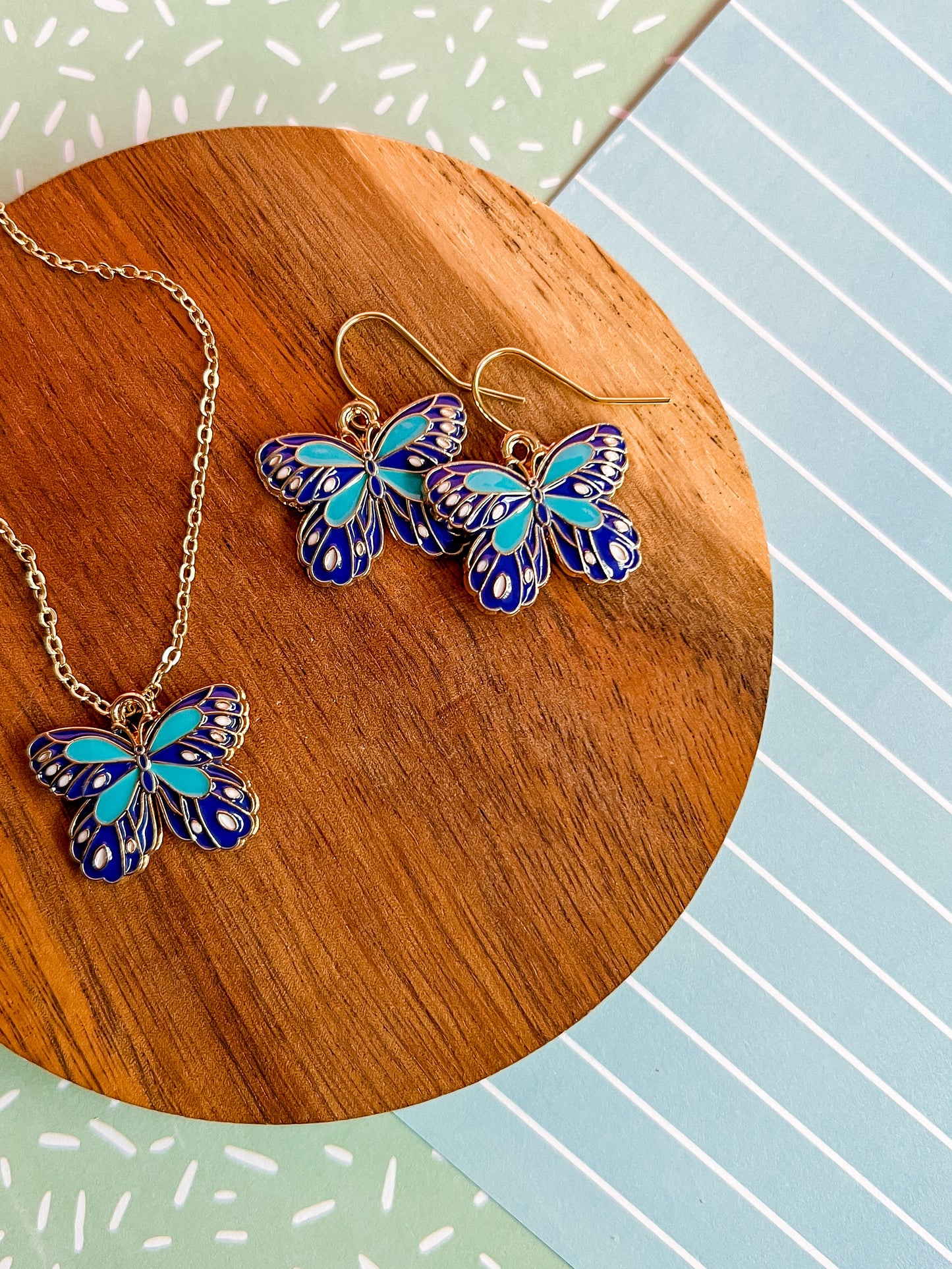 Pip Butterfly Necklace and Earrings