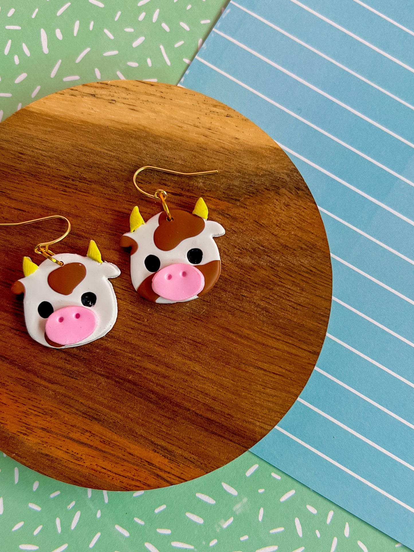Cocoa the Cow Earrings | Clay Earrings
