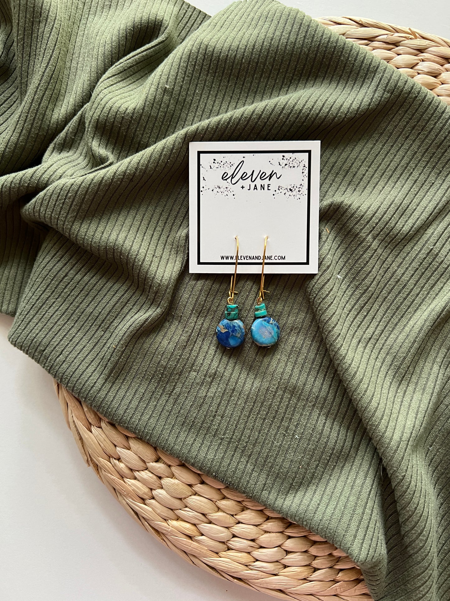 Lake | Ocean Jasper + Turquoise Earrings