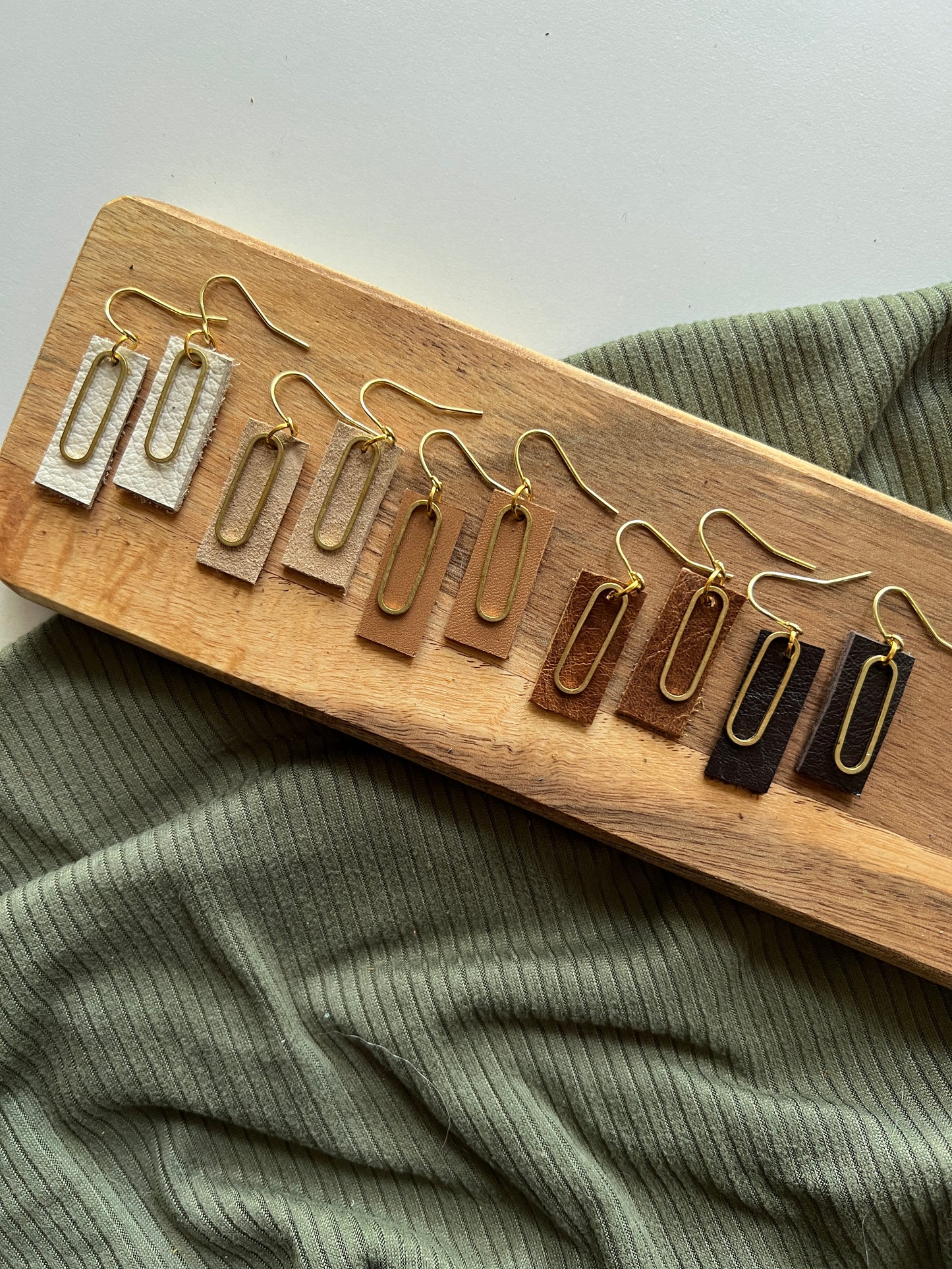 Paper Clip | Leather Earrings