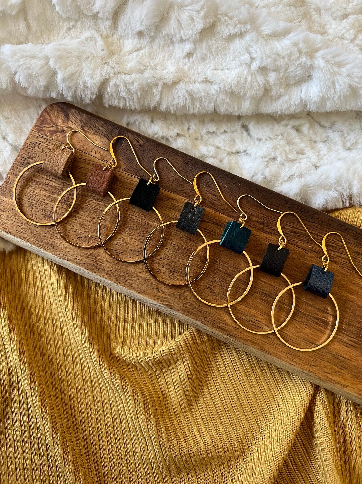 August Hoops | Leather Earrings