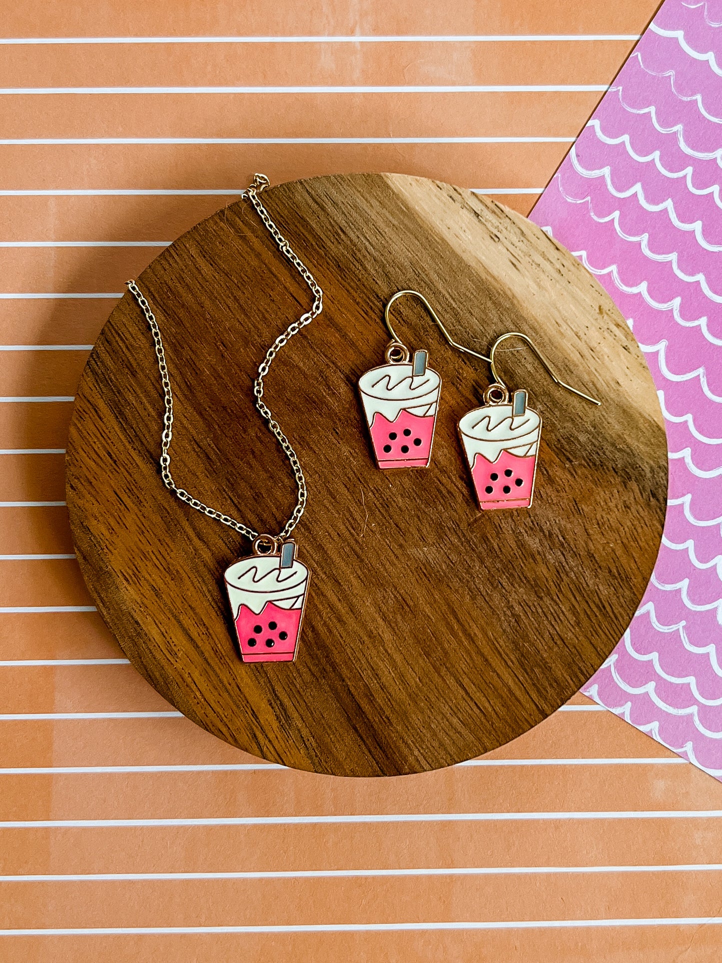 Boba Necklace and Earrings