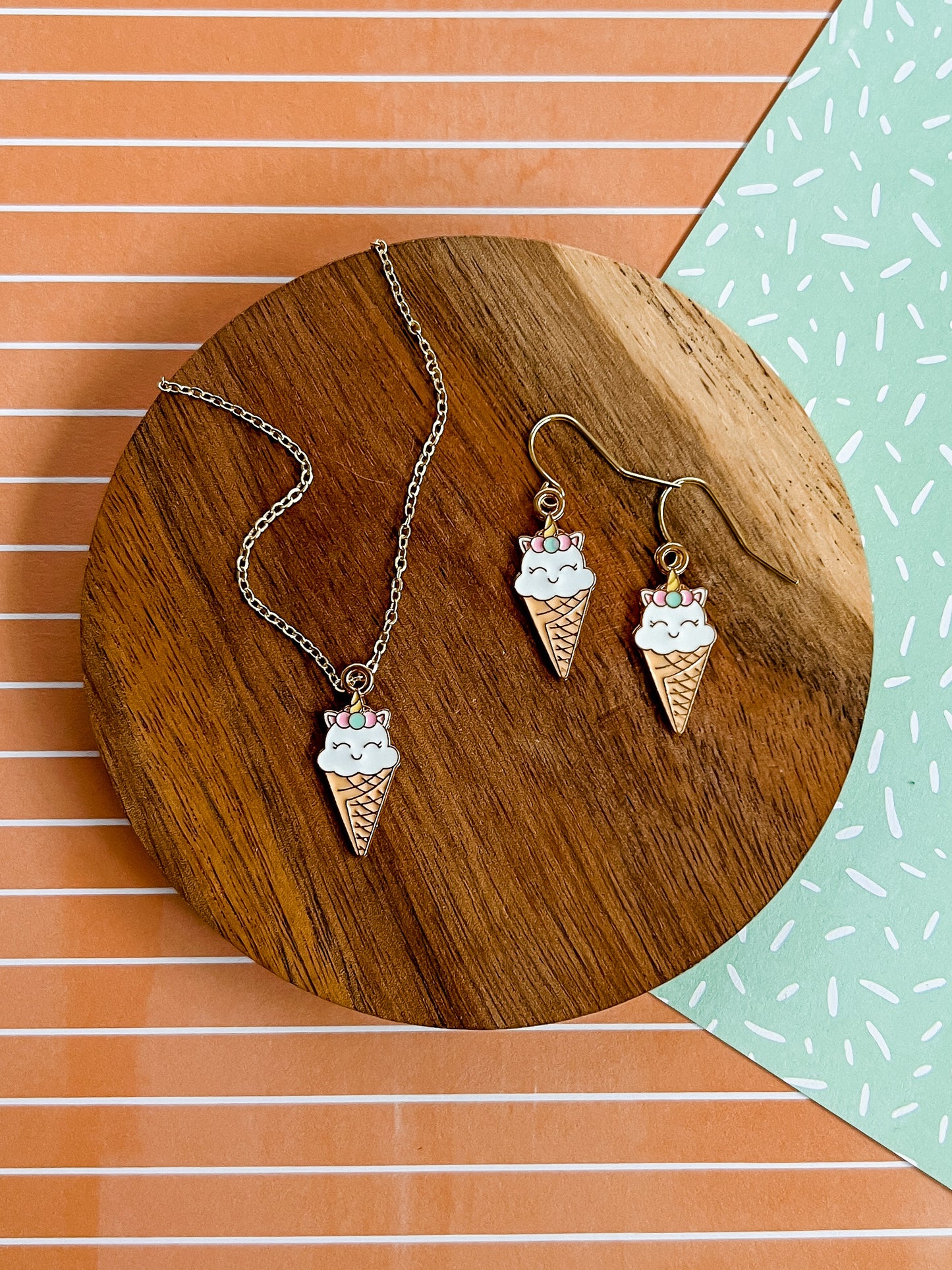 Kitty Cone Necklace and Earrings