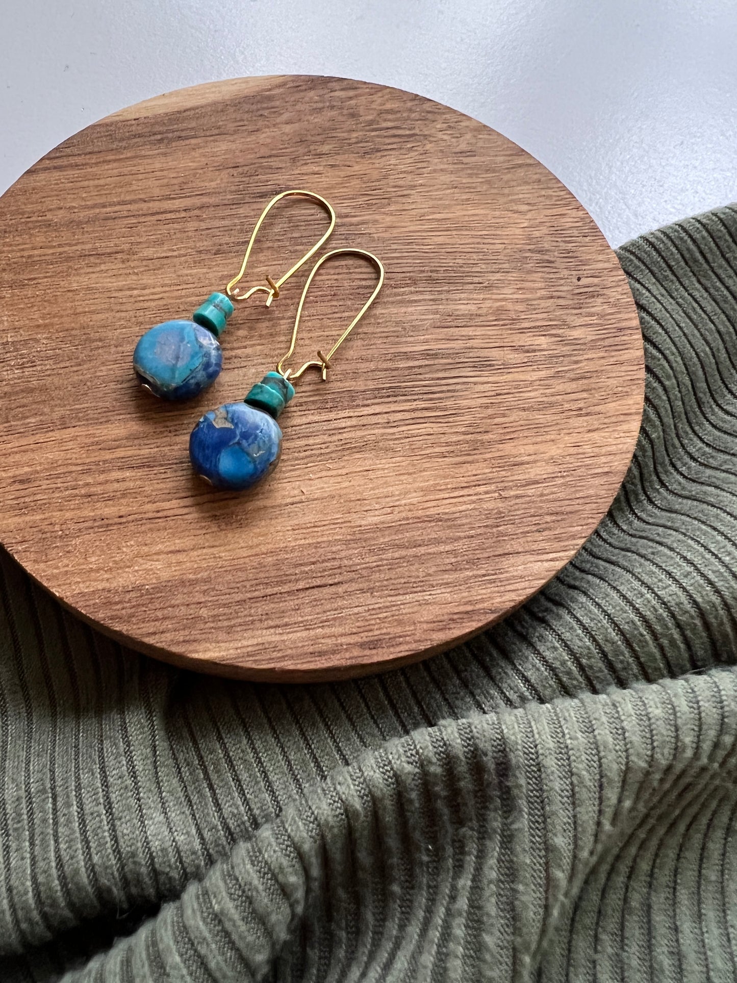 Lake | Ocean Jasper + Turquoise Earrings