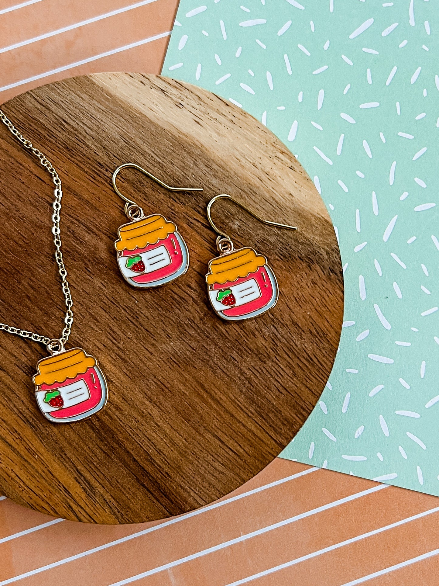 Jammy Jam Jar Necklace and Earrings