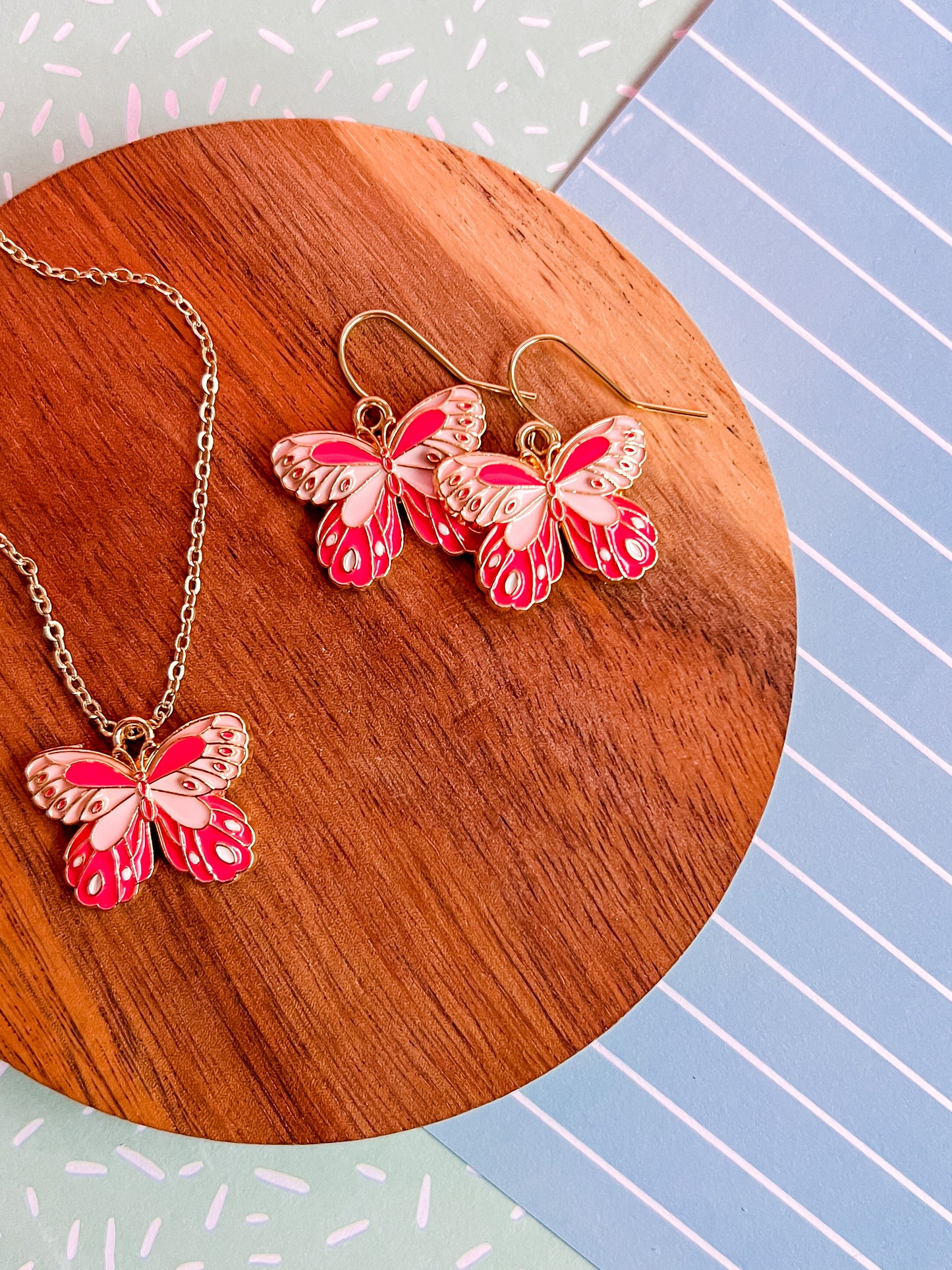 Pip Butterfly Necklace and Earrings