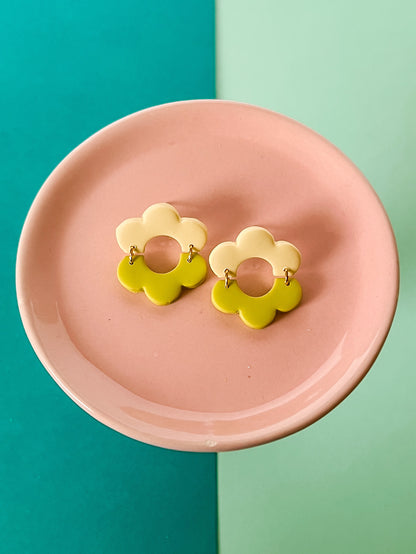 Two Tone Kate | Clay Earrings